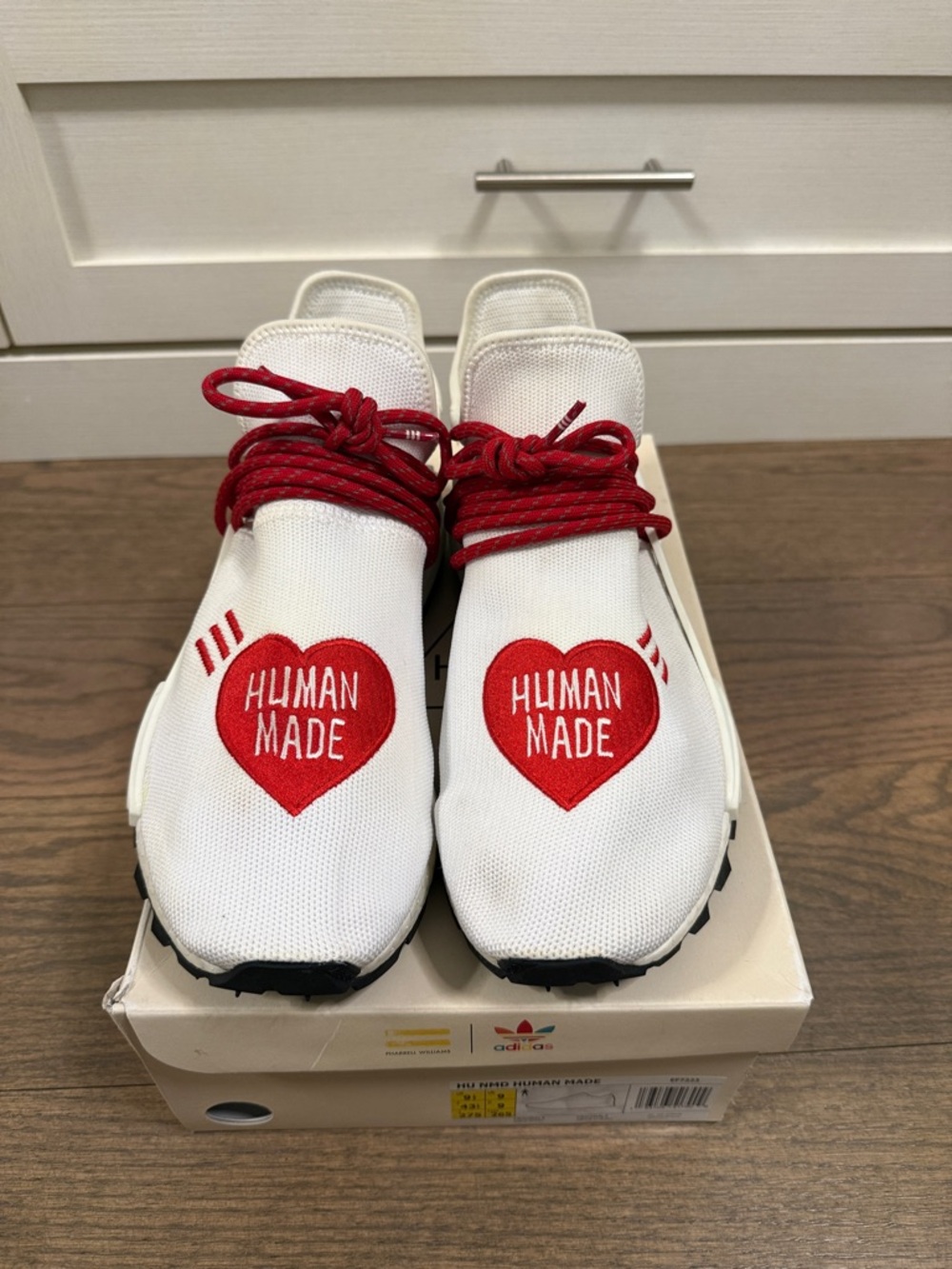 Adidas NMD human made white red sneakers size 9.5